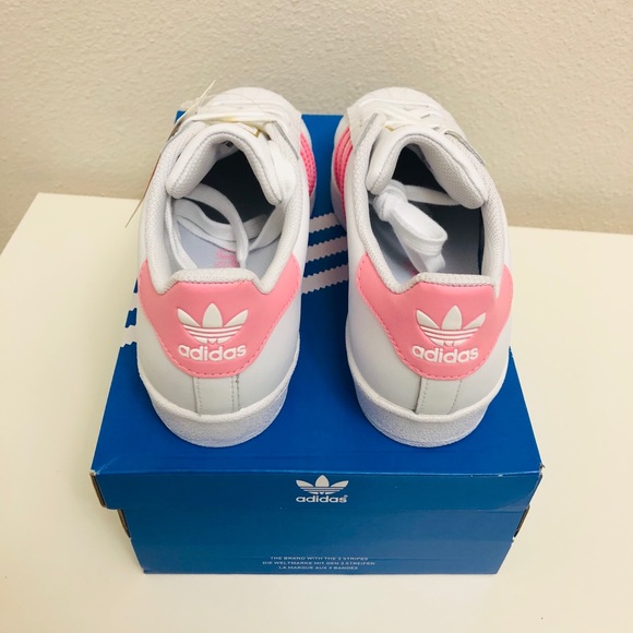 NIB Adidas Originals Superstar J White/Pink Gold - Picture 2 of 5
